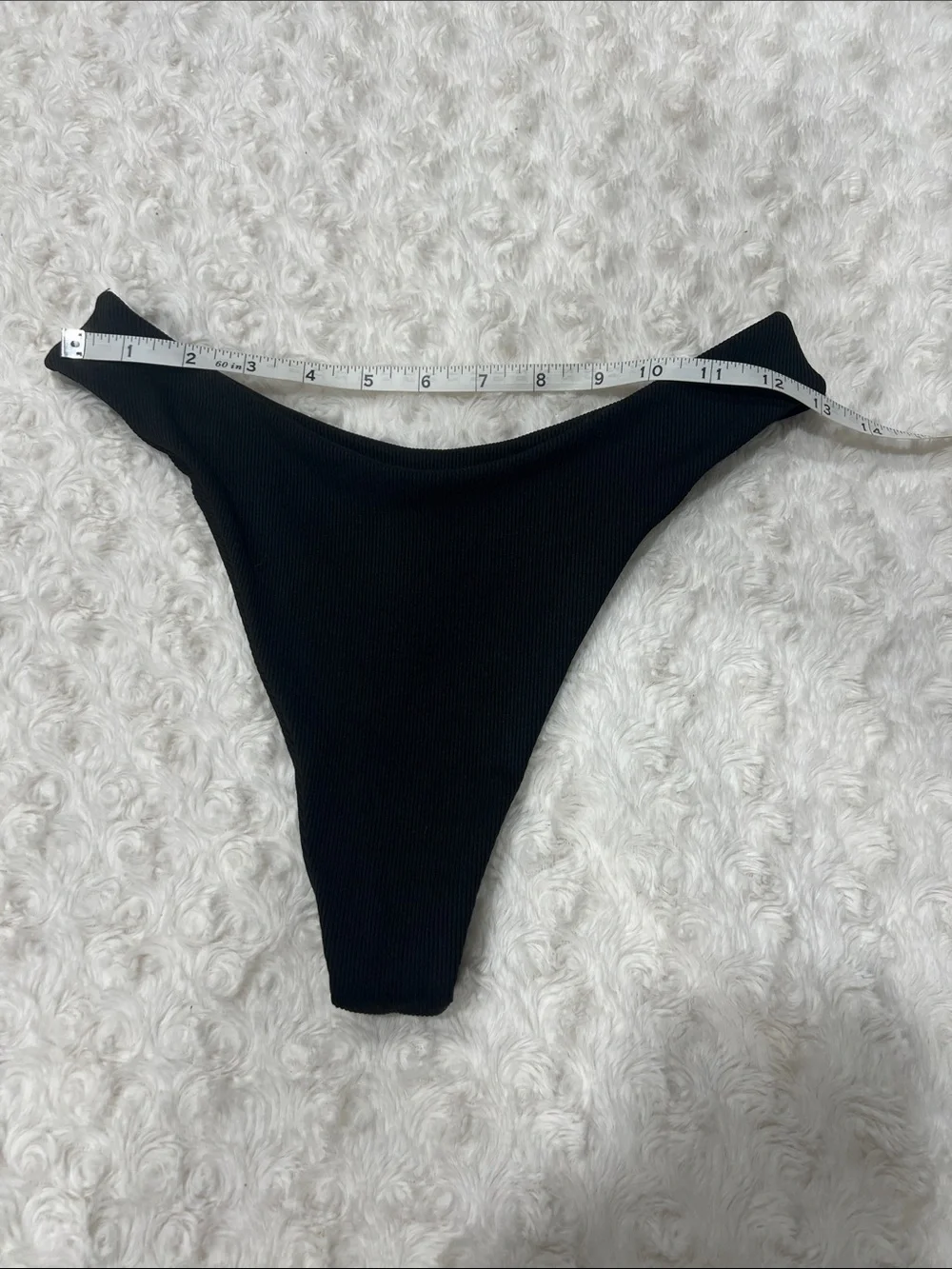 Black Ribbed Bikini Bottoms